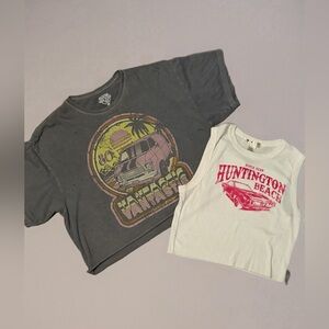 Graphic Tee Bundle Vans Retro Van + Huntington Beach Crop Tank